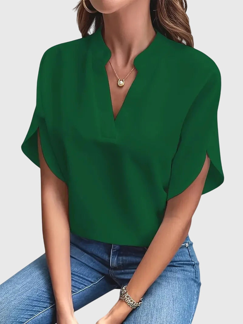 Beatrix | Camisa elegante de cuello de pico