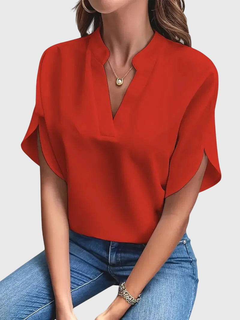 Beatrix | Camisa elegante de cuello de pico