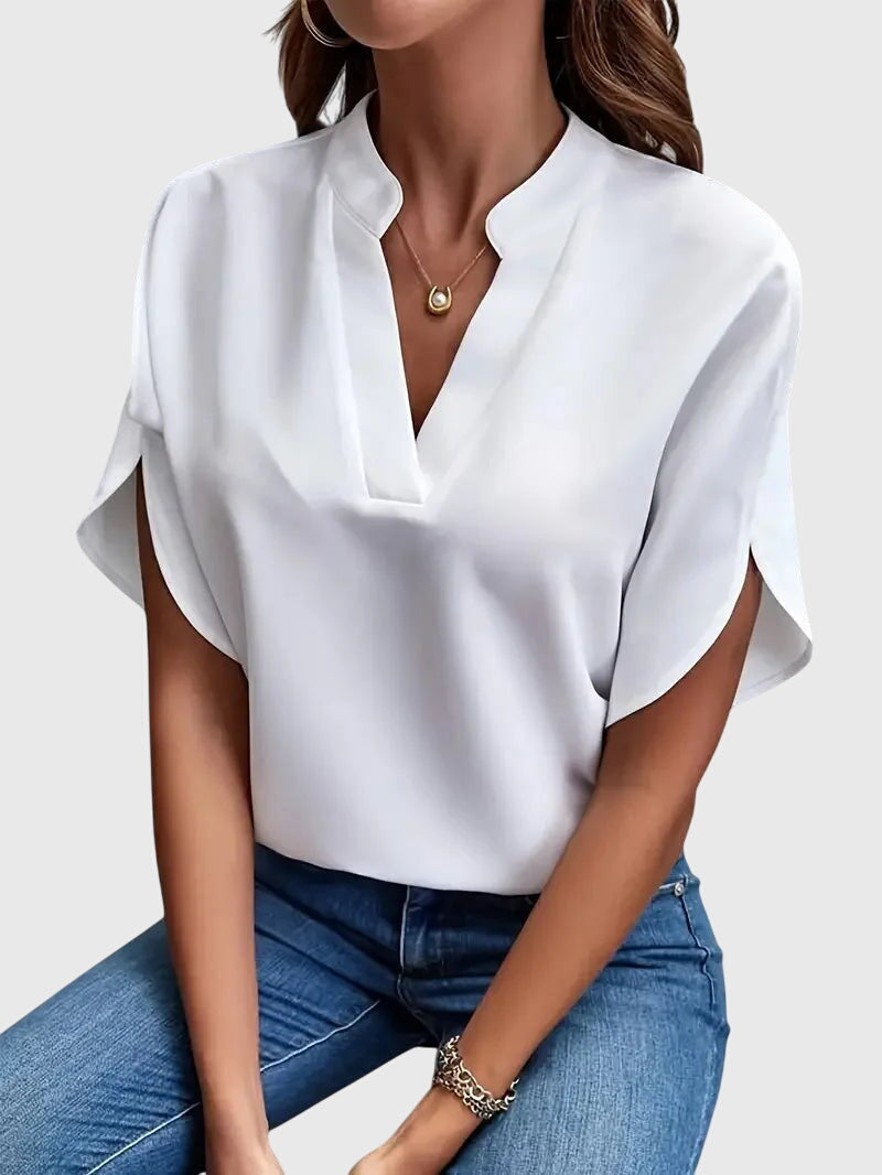 Beatrix | Camisa elegante de cuello de pico