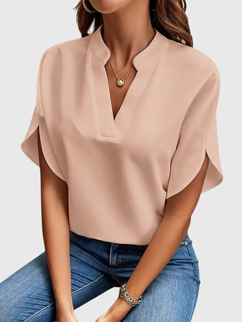 Beatrix | Camisa elegante de cuello de pico
