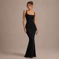 Vestido plisado liso con tirantes