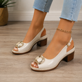 Zapatos de tacón alto y grueso de charol