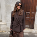 Chaqueta Vintage con botones marrones