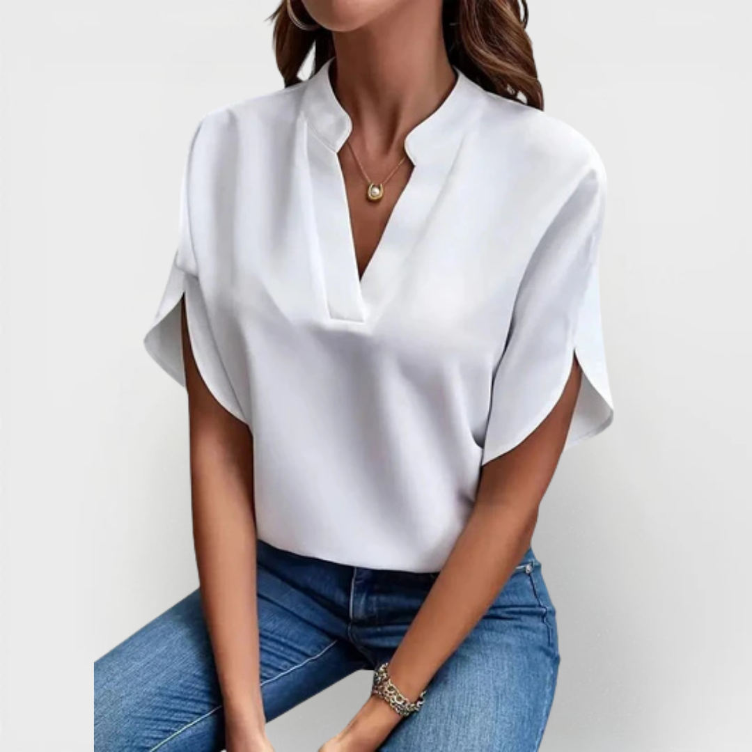 Beatrix | Camisa elegante de cuello de pico