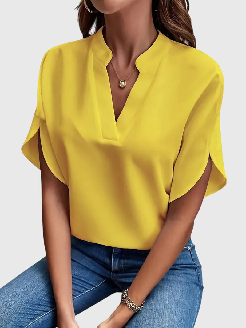 Beatrix | Camisa elegante de cuello de pico
