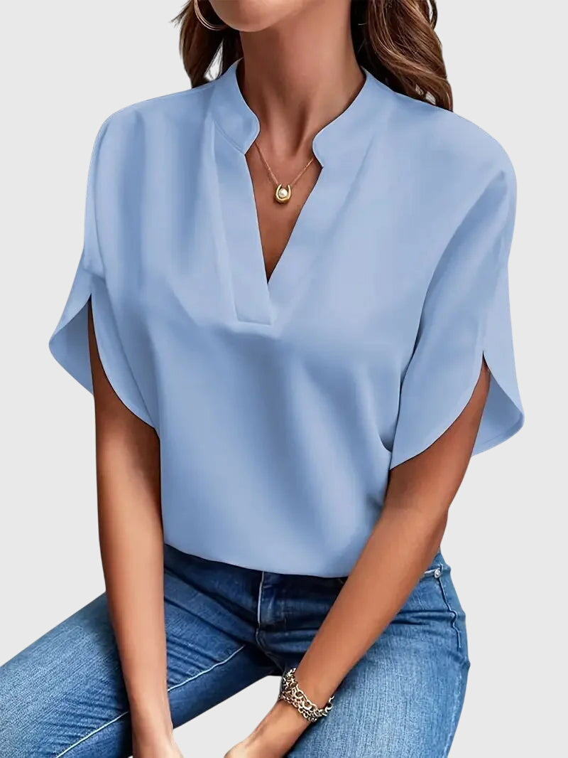 Beatrix | Camisa elegante de cuello de pico