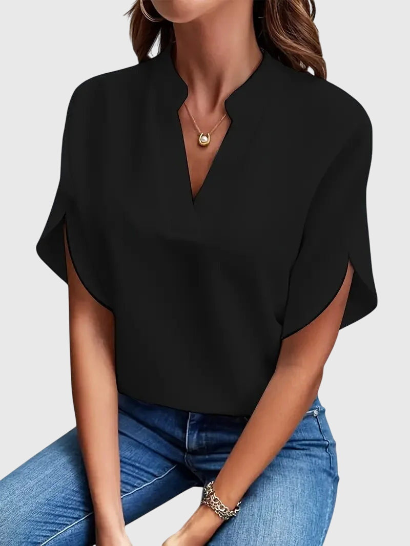 Beatrix | Camisa elegante de cuello de pico
