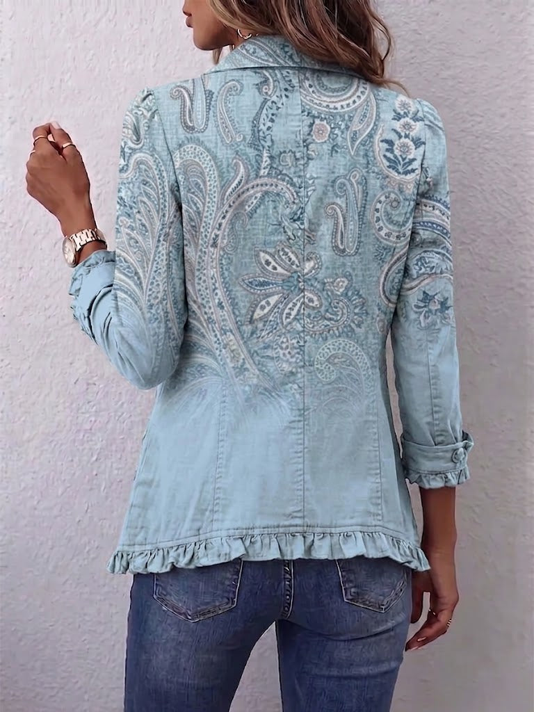 Estrella | Chaqueta con volantes estampado cachemir vintage